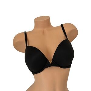 VICTORIA'S SECRET 38B Love Cloud Push-Up Plunge Smooth Bra Solid Underwire Black